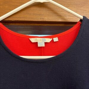 Boden red and navy ribbed knit sleeveless dress